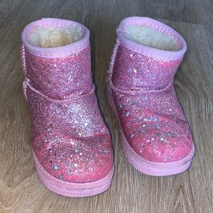 Sparkly Pink Kids winter fur Boots toddler 11